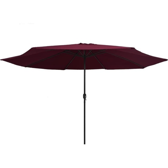 The Living Store Parasol avec mât métallique 400 cm rouge bordeaux