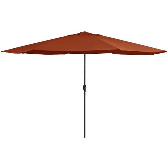 The Living Store Parasol avec mât métallique 400 cm Terracota-Rouge
