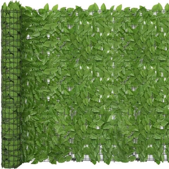 The Living Store Pare-vue de balcon avec feuilles vertes 600x150 cm