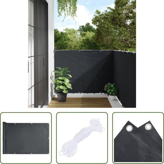 The Living Store Pare-vue de jardin Anthracite 400x120 cm PVC