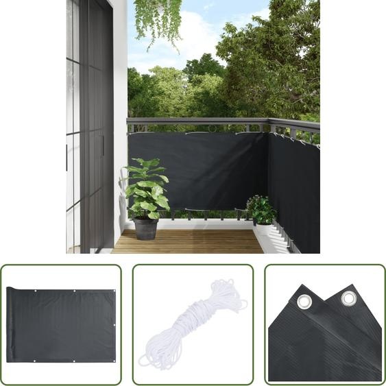 The Living Store Pare-vue de jardin Anthracite 600x75 cm PVC
