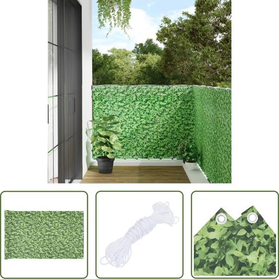 The Living Store Pare-vue de jardin aspect végétal vert 500x120 cm PVC