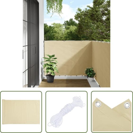 The Living Store Pare-vue de jardin Crème 500x120 cm PVC