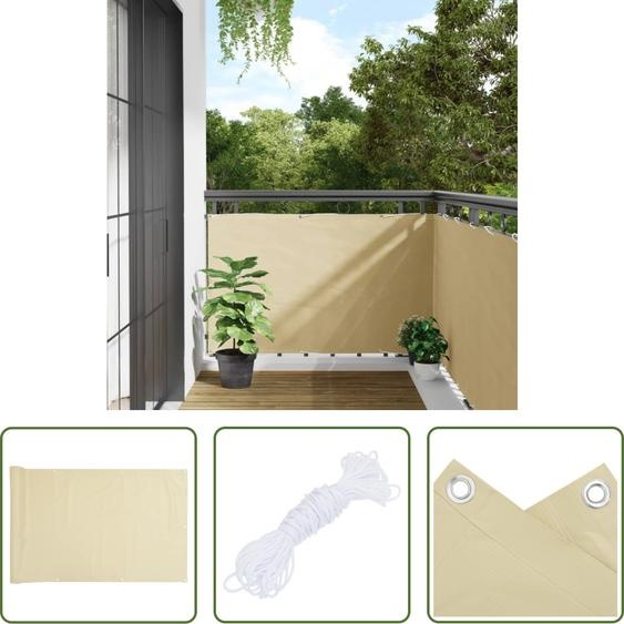 The Living Store Pare-vue de jardin Crème 600x90 cm PVC
