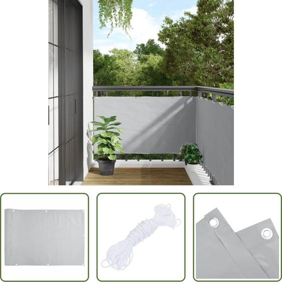 The Living Store Pare-vue de jardin Gris 300x75 cm PVC