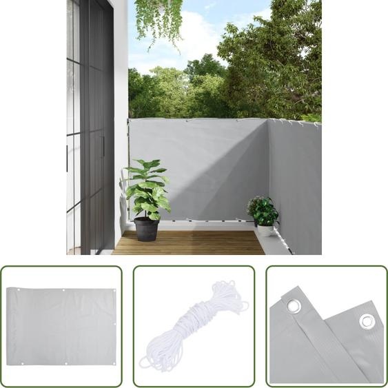 The Living Store Pare-vue de jardin Gris 400x120 cm PVC