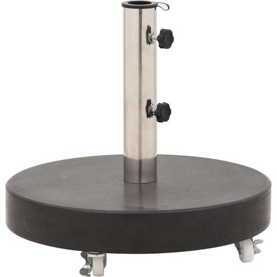 The Living Store Pied de parasol Granit 30 kg Rond Noir