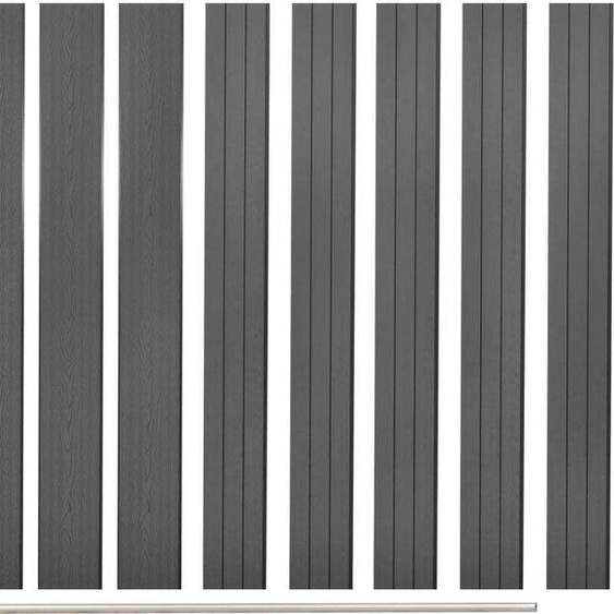 The Living Store Planches de clôture de rechange 9 pcs. WPC 170 cm Gris