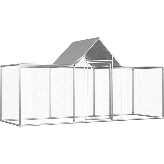 The Living Store Poulailler 3x1x1,5 m Acier galvanisé