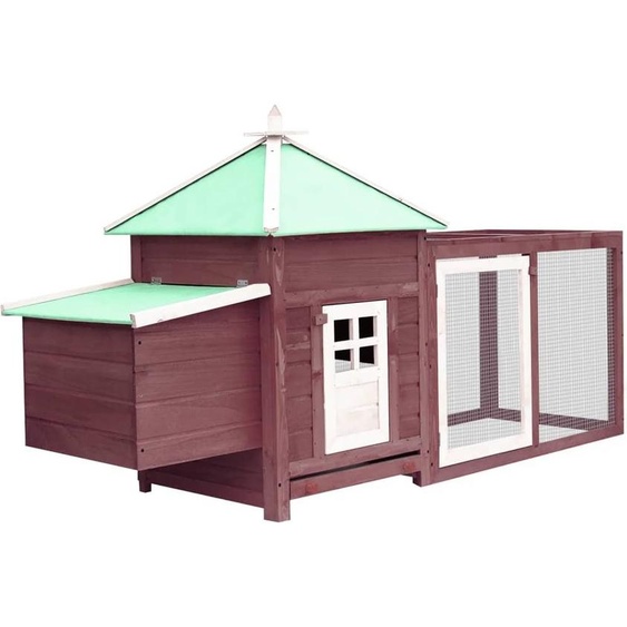 The Living Store Poulailler avec pondoir Moka 190x72x102 cm Sapin massif