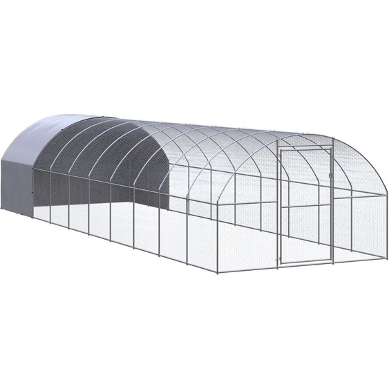 The Living Store Poulailler dextérieur 3x10x2 m Acier galvanisé