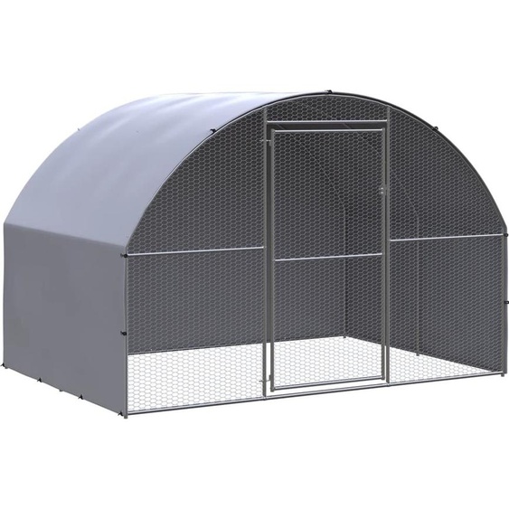 The Living Store Poulailler dextérieur 3x2x2 m Acier galvanisé