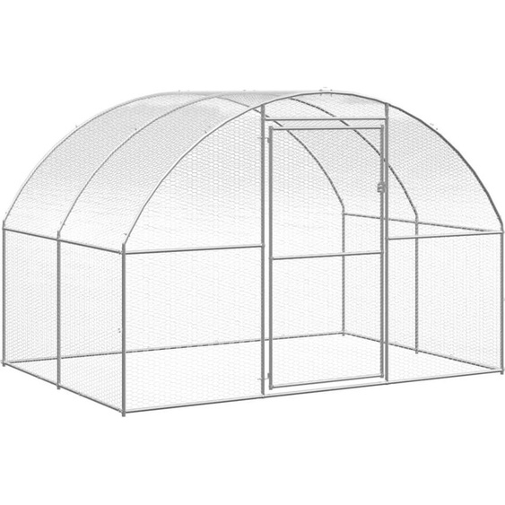 The Living Store Poulailler dextérieur 3x2x2 m Acier galvanisé