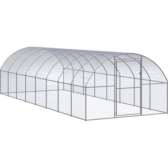 The Living Store Poulailler dextérieur 3x8x2 m Acier galvanisé