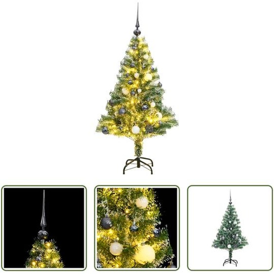 The Living Store Sapin de Noël artificiel avec neige & boules 150 LED 150 cm