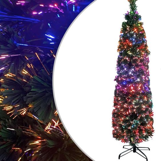 The Living Store Sapin de Noël artificiel élancé avec support 150 cm fibre de verre