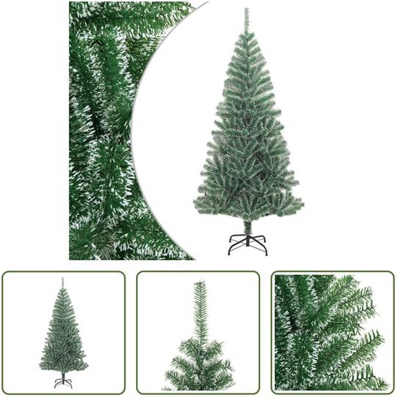 The Living Store Sapin de Noël artificiel enneigé Vert 210 cm