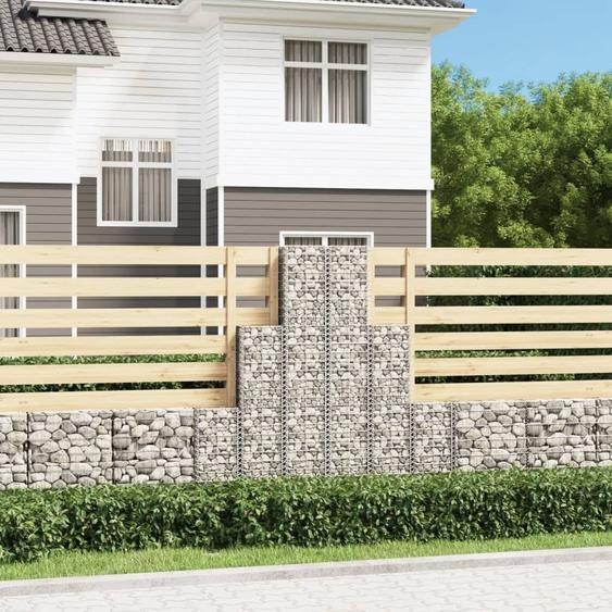The Living Store Set de gabions 6 pcs. fil de fer galvanisé