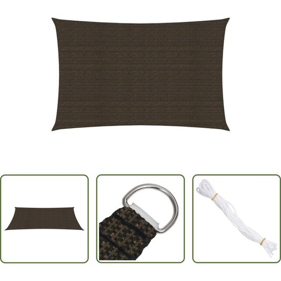 The Living Store Sonnensegel 160 g/m² Marron 6 x 8 m HDPE