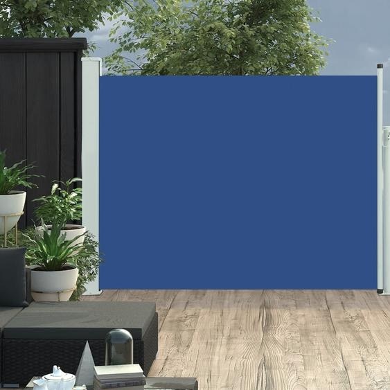 The Living Store Store latéral extensible 140×500 cm bleu