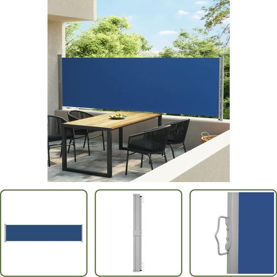 The Living Store Store latéral extensible 140x600 cm bleu