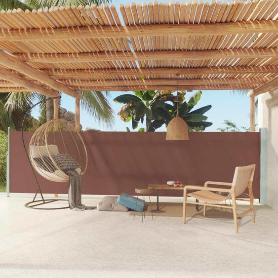 The Living Store Store latéral extensible 140x600 cm Marron