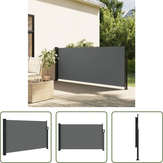 The Living Store Store latéral extensible Anthracite 120x600 cm