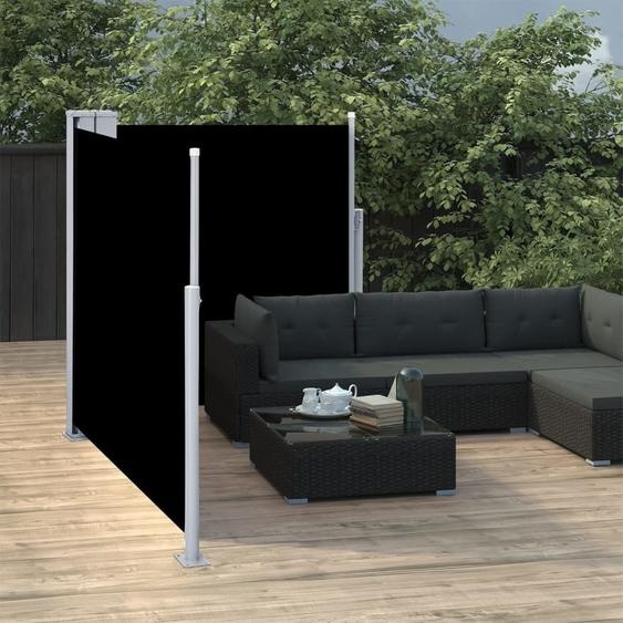 The Living Store Store latéral extensible Noir 100 x 600 cm