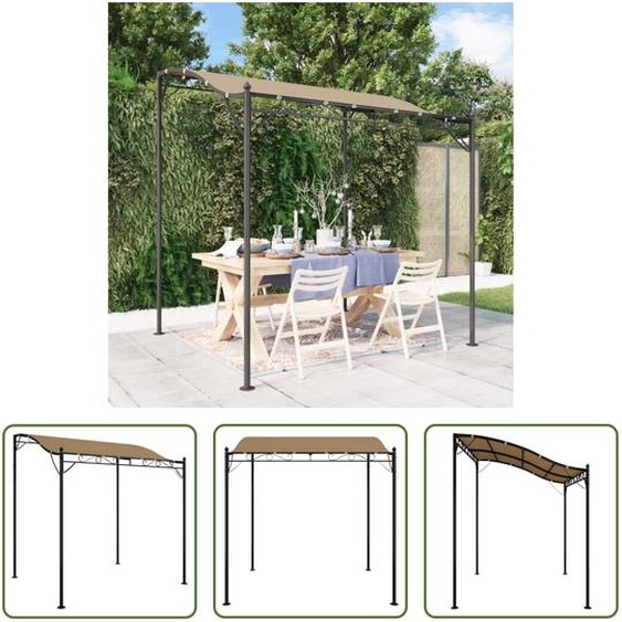 The Living Store Store Taupe 2x2,3 m 180 g/m² tissu et acier