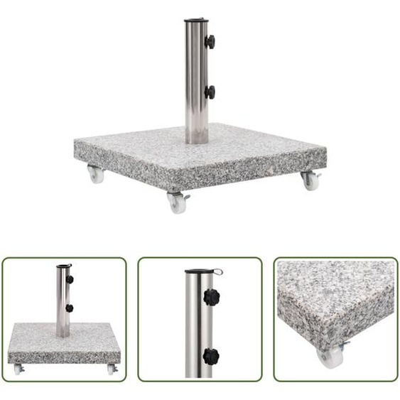 The Living Store Support de parasol Granit 30 kg carré Gris