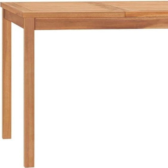 The Living Store Table à manger de jardin 160x80x77 cm teck massif