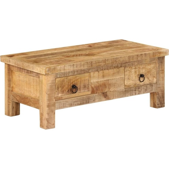 The Living Store Table basse 90 x 45 x 35 cm en bois massif de manguier