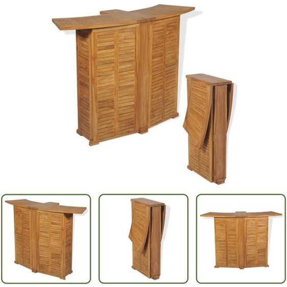 The Living Store Table de bar pliante 155x53x105 cm Teck massif