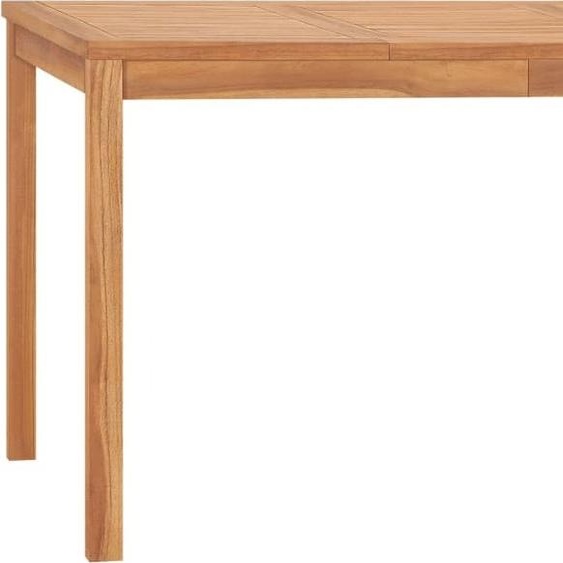 The Living Store Table de jardin 140x80x77 cm Bois massif Teck