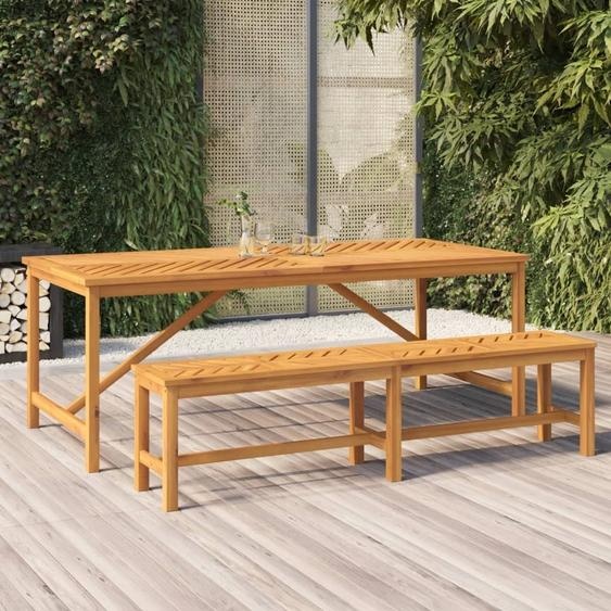The Living Store Table de jardin 200x90x74 cm Bois massif dacacia
