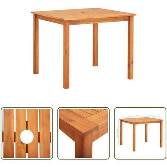 The Living Store Table de jardin 88x88x74 cm Acacia massif