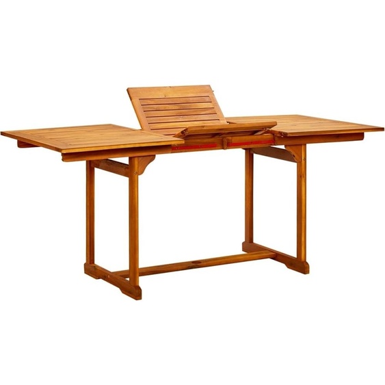 The Living Store Table de jardin à manger (120-170)x80x75 cm en acacia massif