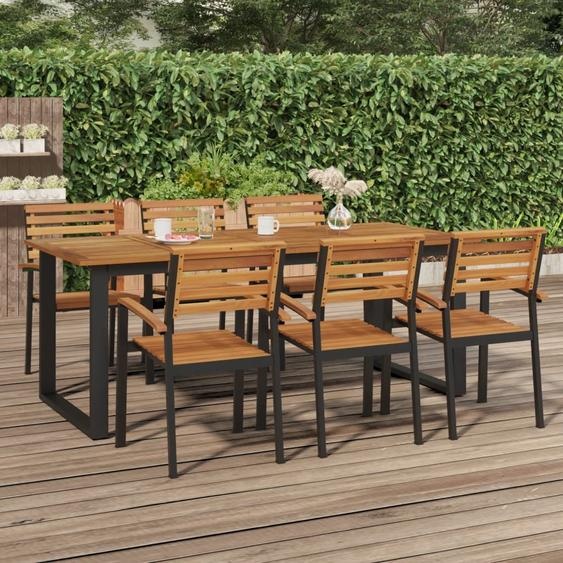 The Living Store Table de jardin avec pieds en forme de U 200x90x75 cm bois massif acacia