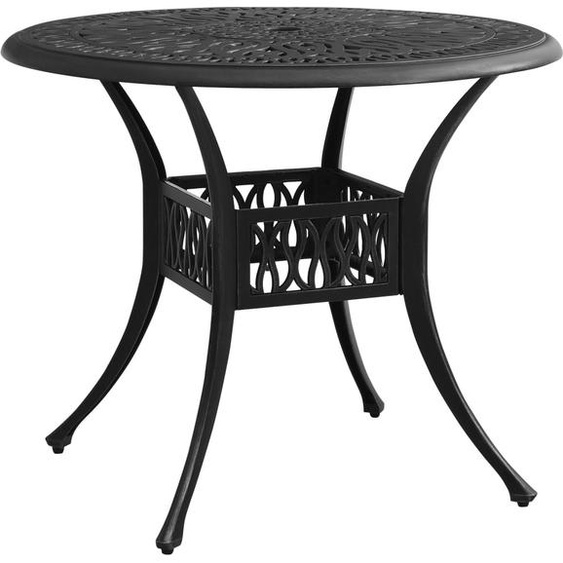 The Living Store Table de jardin noire 90x90x74 cm Fonte daluminium