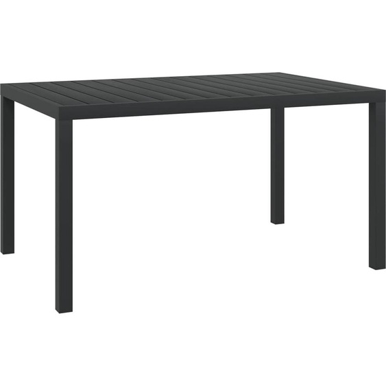The Living Store Table de jardin WPC Aluminium 150 x 90 x 74 cm Noir