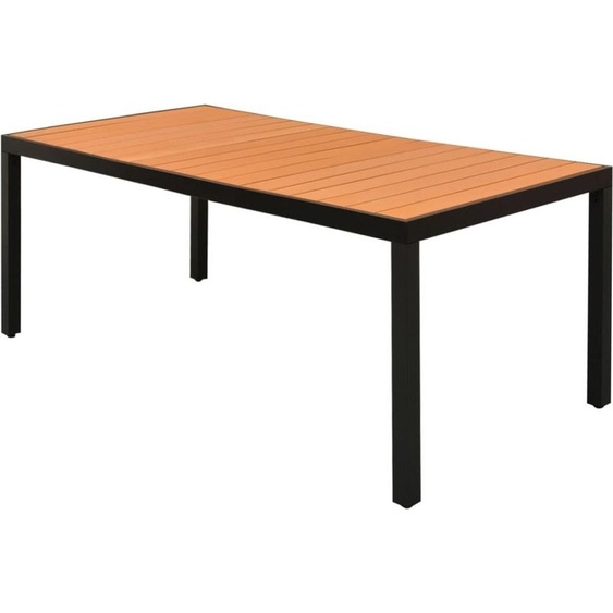 The Living Store Table de jardin WPC Aluminium 185 x 90 x 74 cm Marron