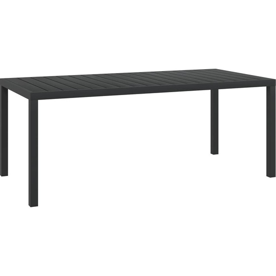 The Living Store Table de jardin WPC Aluminium 185 x 90 x 74 cm Noir