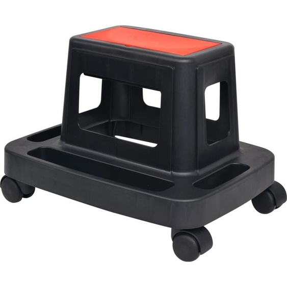 The Living Store Tabouret datelier à roulettes avec tablette et compartiments de rangement 150 kg