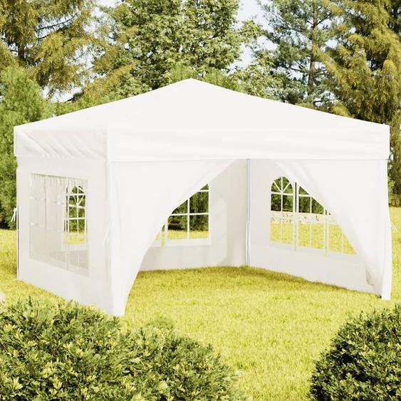 The Living Store Tente de réception pliable avec parois latérales Blanc 3x3 m