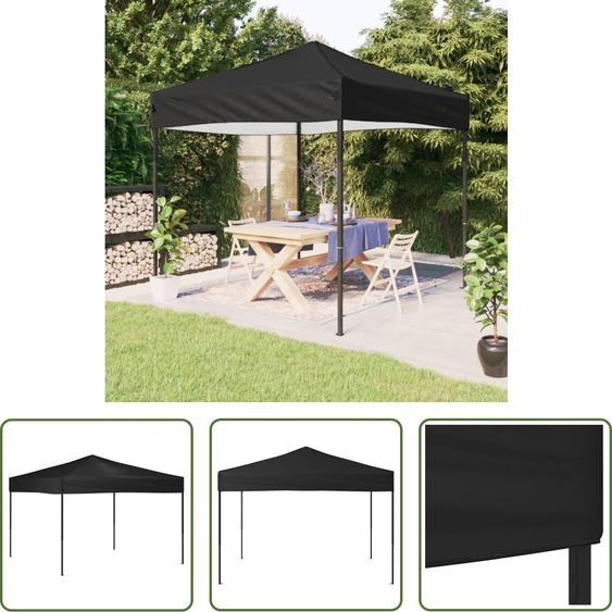 The Living Store Tente de réception pliante noire 3x3 m