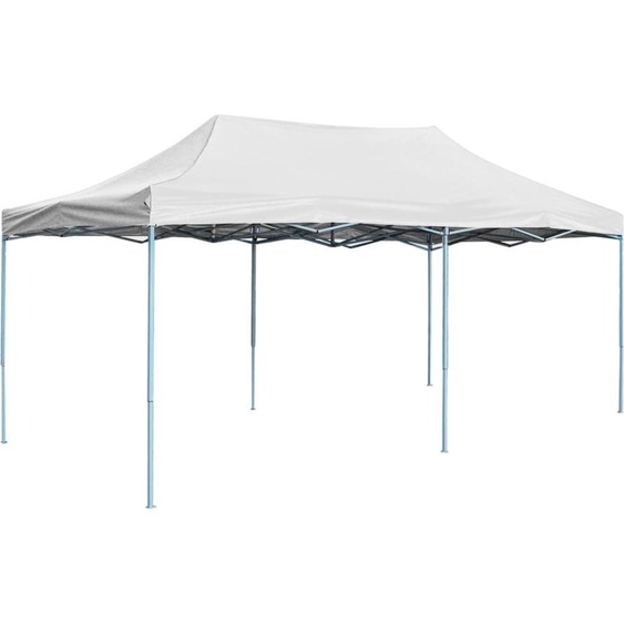 The Living Store Tente de réception professionnelle pliable 3 x 6 m acier blanc