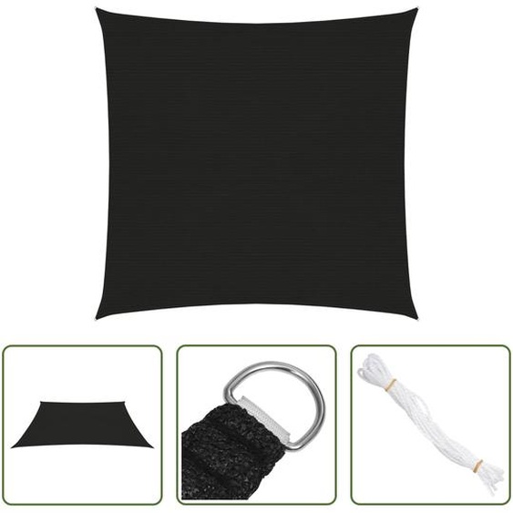 The Living Store Voile dombrage 160 g/m² Noir 6x6 m HDPE