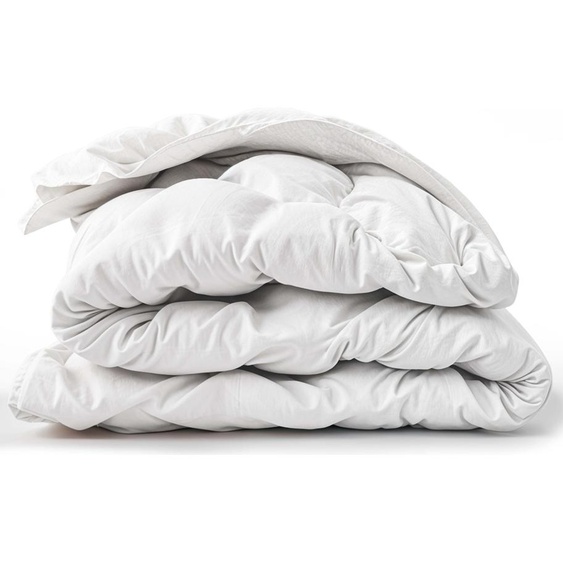 The White Stone 155 x 200 cm 400 g Couette dhiver | Couverture douce et chaude | Couette matelassée en microfibre hypoallergénique blanche | Couette simple
