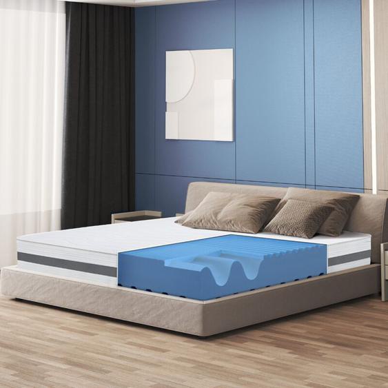 The White Stone - Matelas orthopédique 140 x 200 en mousse antibactérienne Hauteur 20 cm Revêtement 3D Air en fibre hypoallergénique et anti-acariens