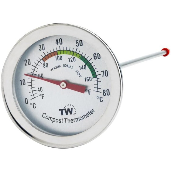 Thermometer World Thermomètre de compost en acier inoxydable 50 mm